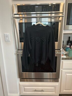 Vintage TanJay Crew Neck Sweater with Bead & Appliqué size L runs small Guc